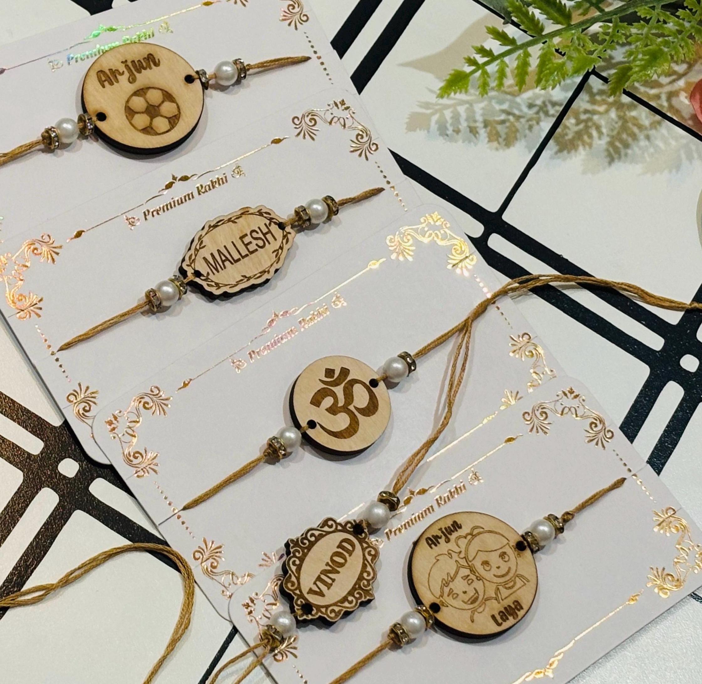 Wood Rakhi, Engraved Rakhis, Rakhi, Rakhi for Brother, Rakhis, Custom Rakhis, Personalized Rakhis, wooden Rakhi, Custom Name Rakhis, Rakhis