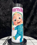 C o co m e l o n Tumbler, Custom Water Tumbler, 16oz 20oz Custom Tumbler, JJ Water Tumbler for Kids, School Water Bottle, Kids Return Gifts