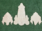 Unfinished Premarked Lord Balaji Plywood Base for DIY Crafts – Laser-Cut Wooden Balaji Cutout, Premarked Base for DIY Crafts, Wall Decor