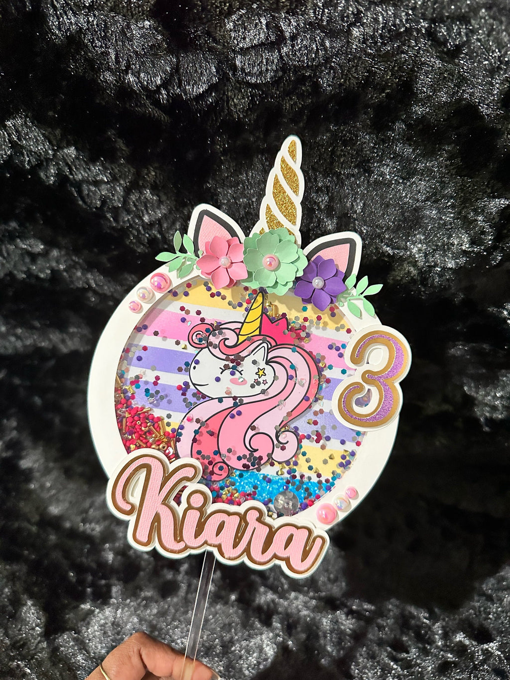 Unicorn Birthday Caketopper, Birthday Cake Topper, Cake Topper, Shaker Cake topper, Cake Toppers, Party supplies, cake decorations, Unicorn