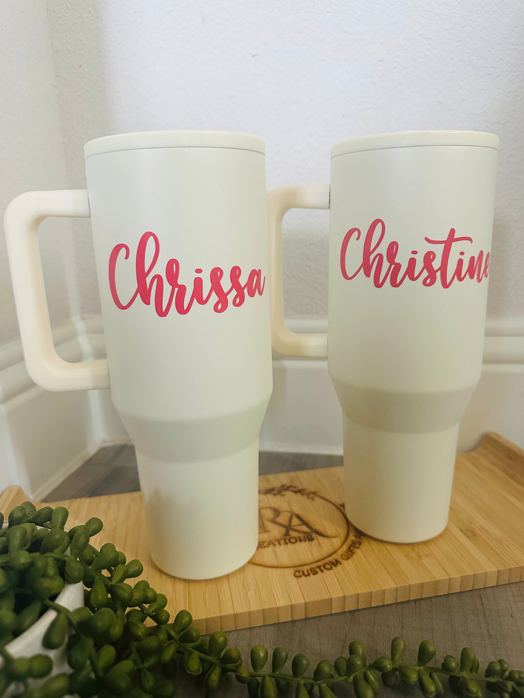 Custom 40oz Vacuum Tumbler – Personalized Logo or Name | Insulated Travel Mug with Straw