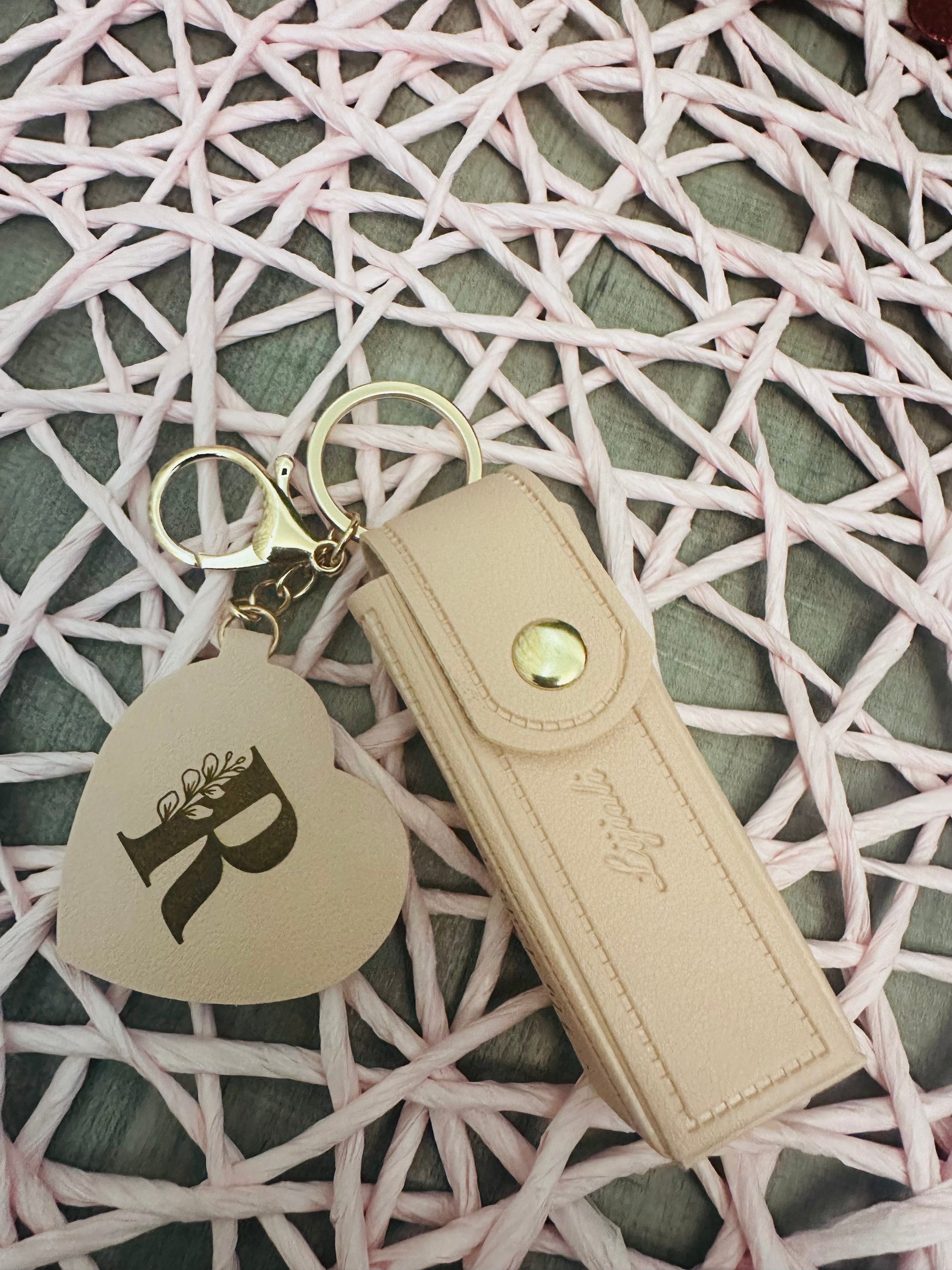 Personalized Lipstick Holder Keychain