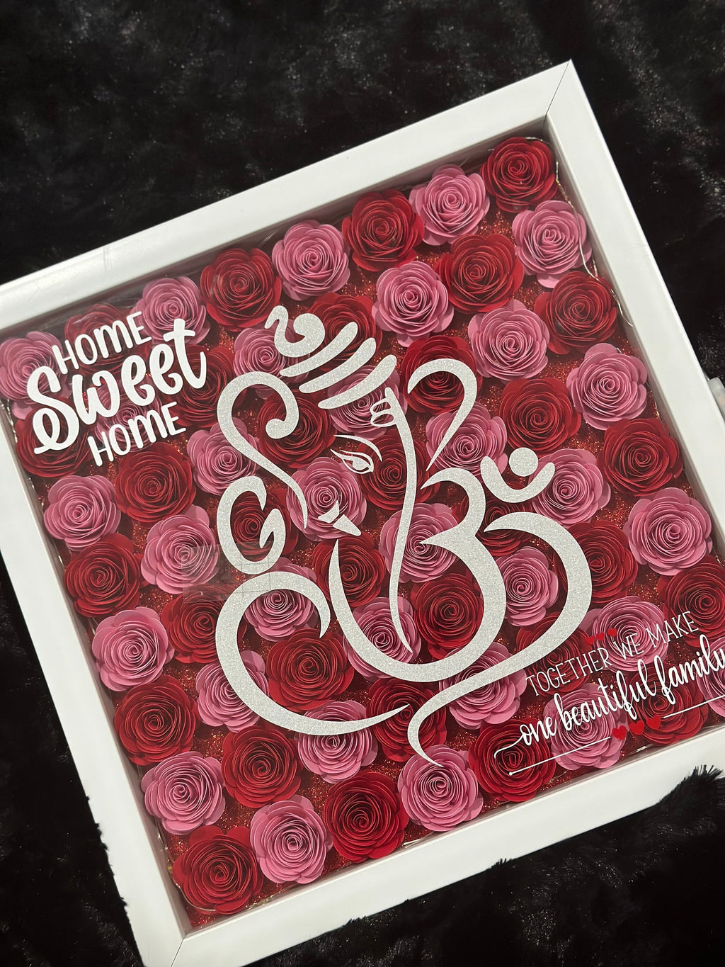 Shadow Box - Ganesh Custom Shadow Box, Housewarming Shadow Box, Custom Shadow Box, Housewarming Gifts, Paperflower Shadow Box, Custom Gifts