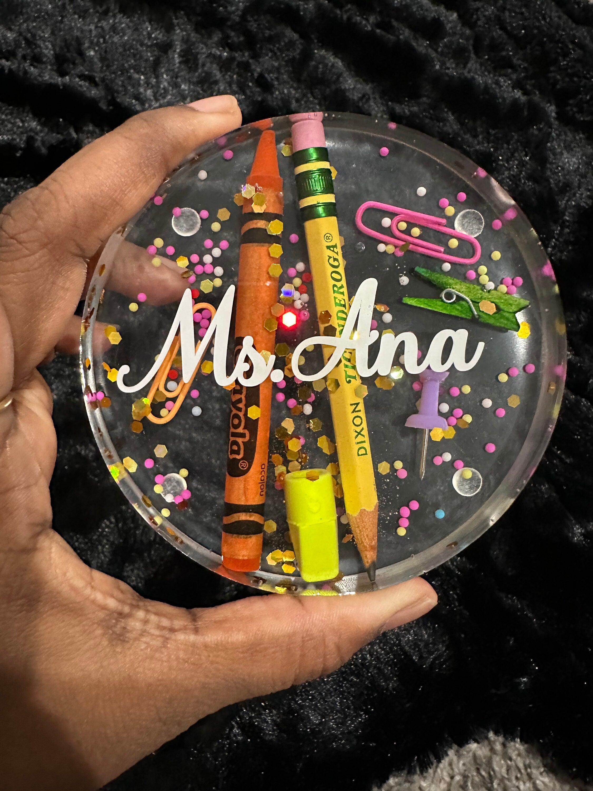 Personalized Teacher Coasters/Custom Teacher Coasters/Teachers Gift/Teacher Coasters/Crayon and Pencil Coasters|Teacher Appreciation Gifts