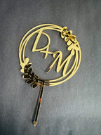 Acrylic Caketopper, Engagement Caketopper, Gold Caketopper, Wedding Caketopper, Acrylic topper, Acrylic Wedding Caketopper, Initial toppers