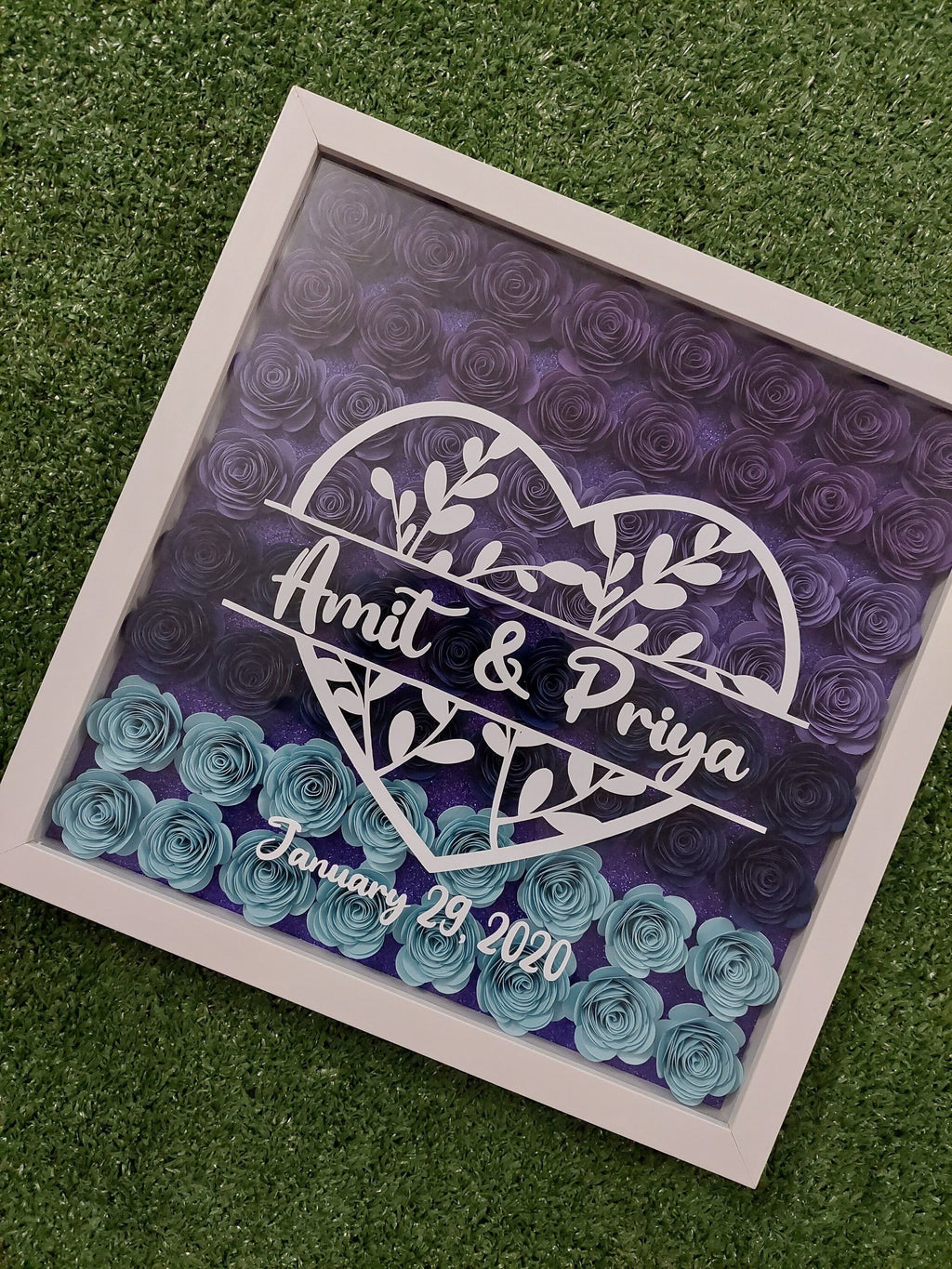 Customised Shadow Box, Anniversary Shadow Box, Gifts for Her, Gifts for Him, Paper flower Shadow Box, Customized Gifts, Personalized Gifts