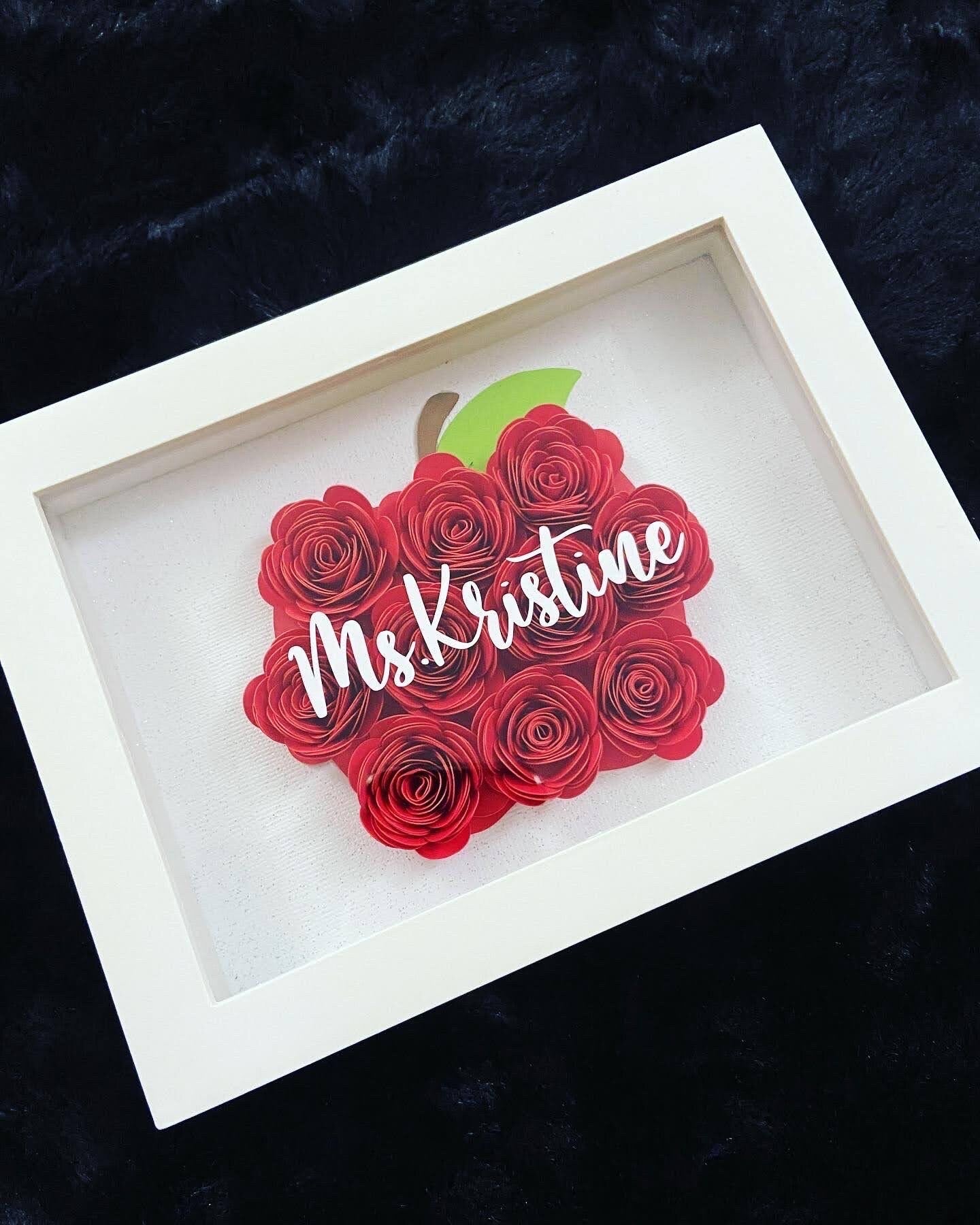 Teacher Shadow Box, Teacher Gifts, Teacher Appreciation Gifts, Apple Shadow Box, Shadow Box, Teacher End of the year Gifts, Teacher, Gifts