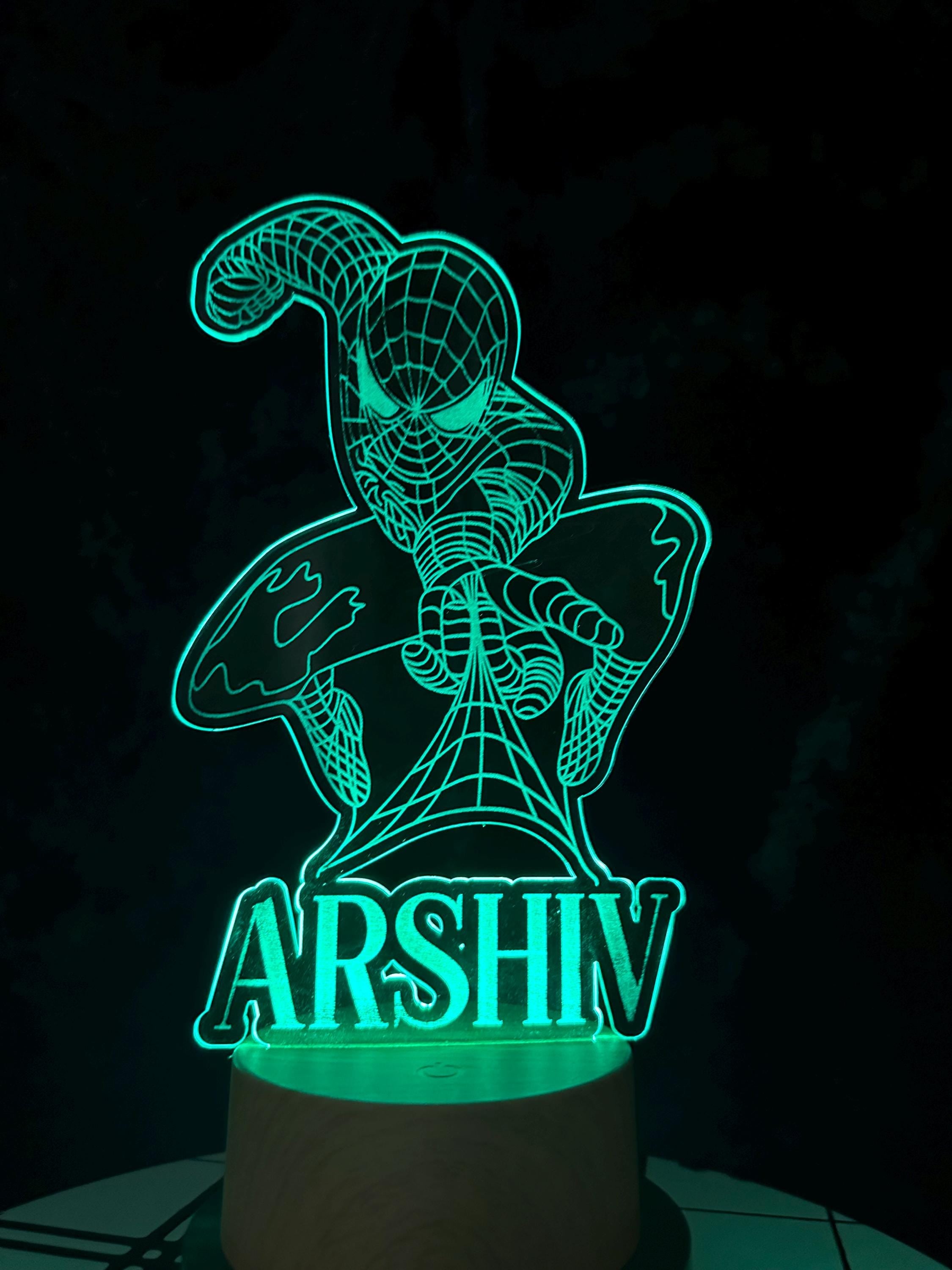 Spiderman Night Light, Kids Night Light, Cute Night Light, Custom Night Light, Gift for Kids, Personalized Night Light, Night Light, Gifts