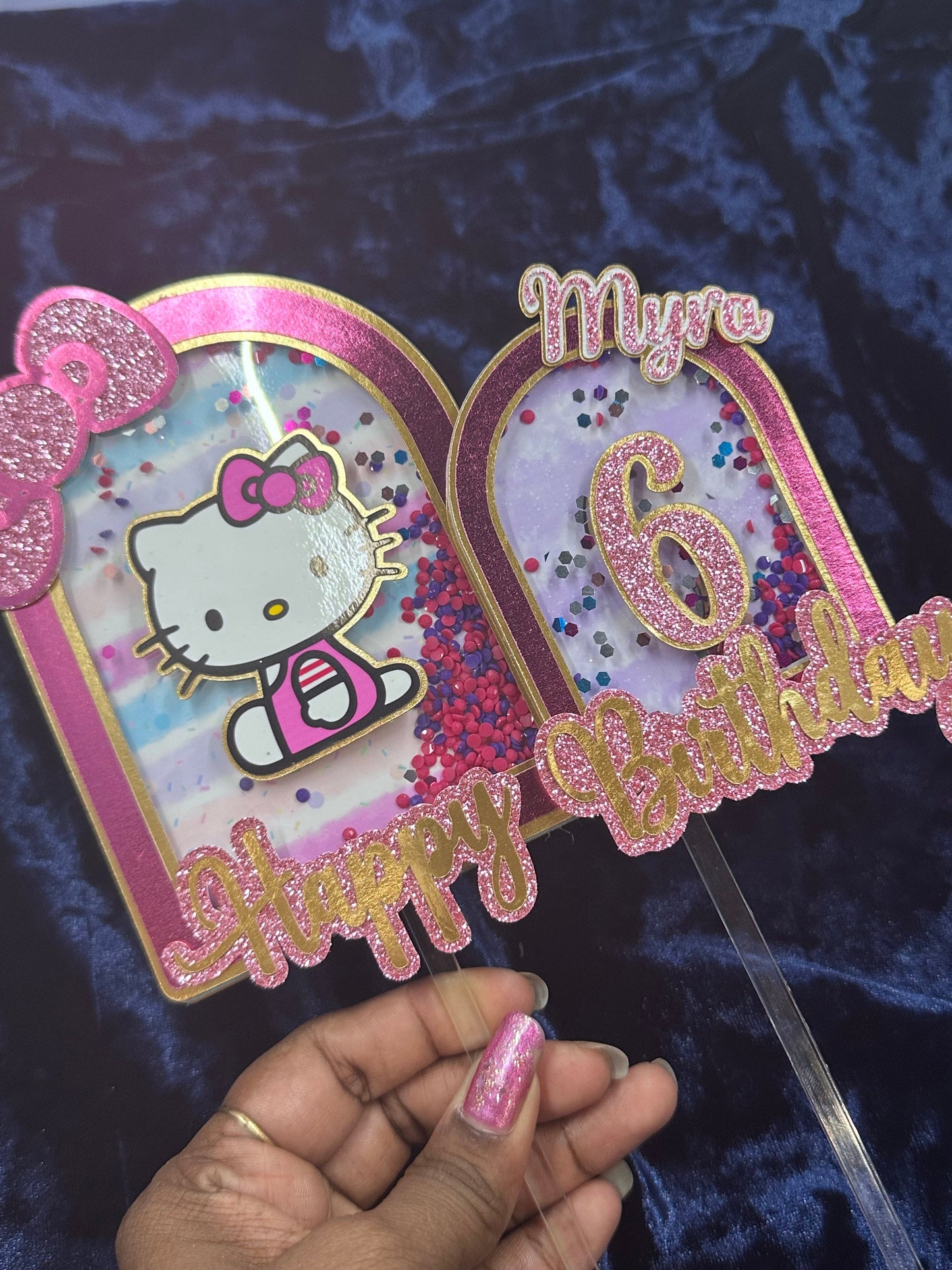 Custom Cake Topper, Birthday Cake Topper, Hello Kitty Cake Topper, Cake Topper, Personalized Cake Topper, Birthday, Birthday Party Supplies
