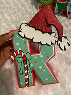 Grinch Christmas Themed 3D Paper Letters, 3d letters, Grinch 3d letters, Grinch , Christmas table decor, Christmas Grinch, Cardstock letters