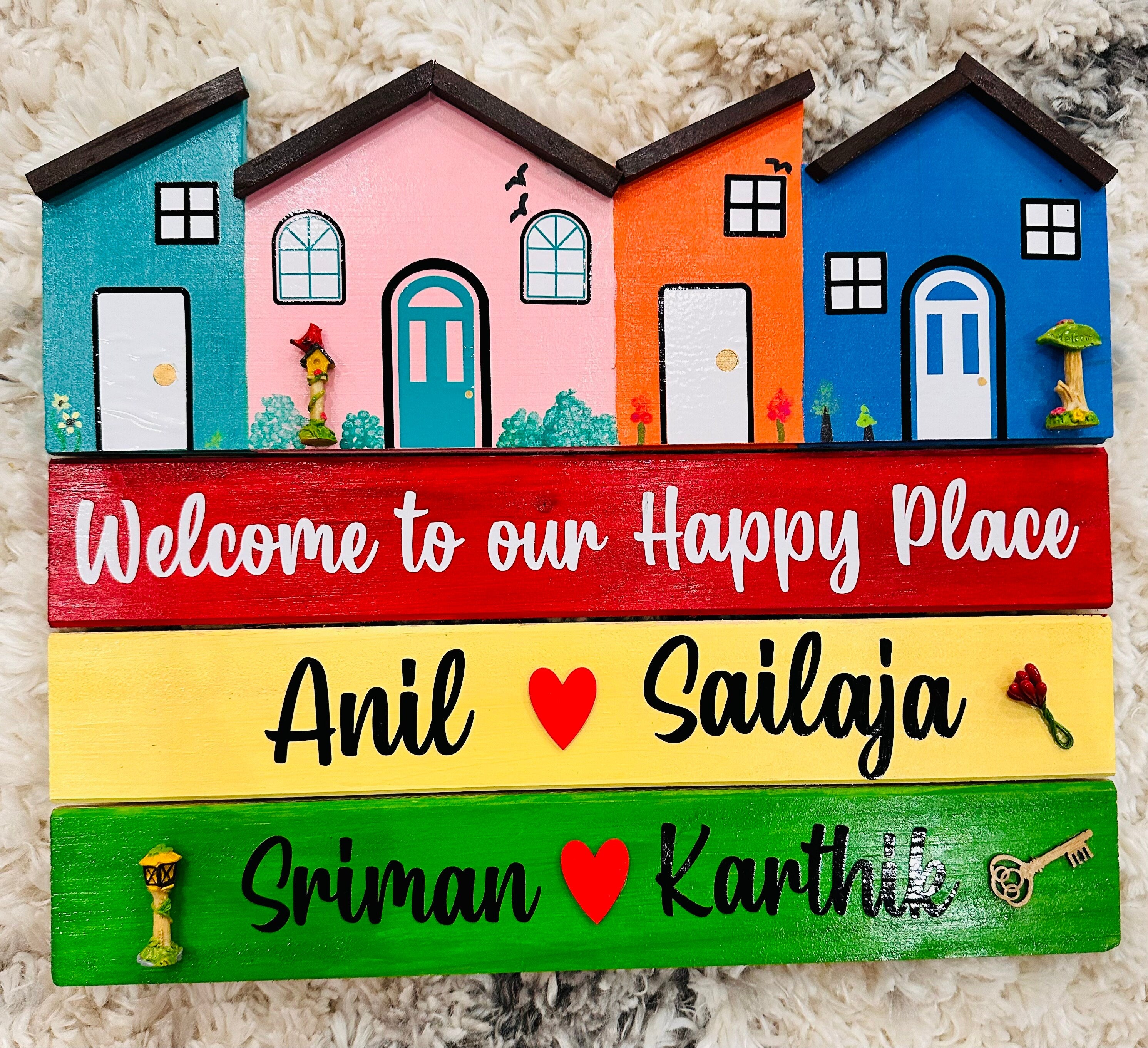Welcome Family Sign,Name Boards,Family Name Boards,Entryway Sign,Indian Family Name Boards