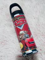 Cars Water Tumbler, Custom Water Tumbler, 16oz 20oz Custom Tumbler, Water Tumbler for Kids, School Water Bottle, Kids Return Gifts
