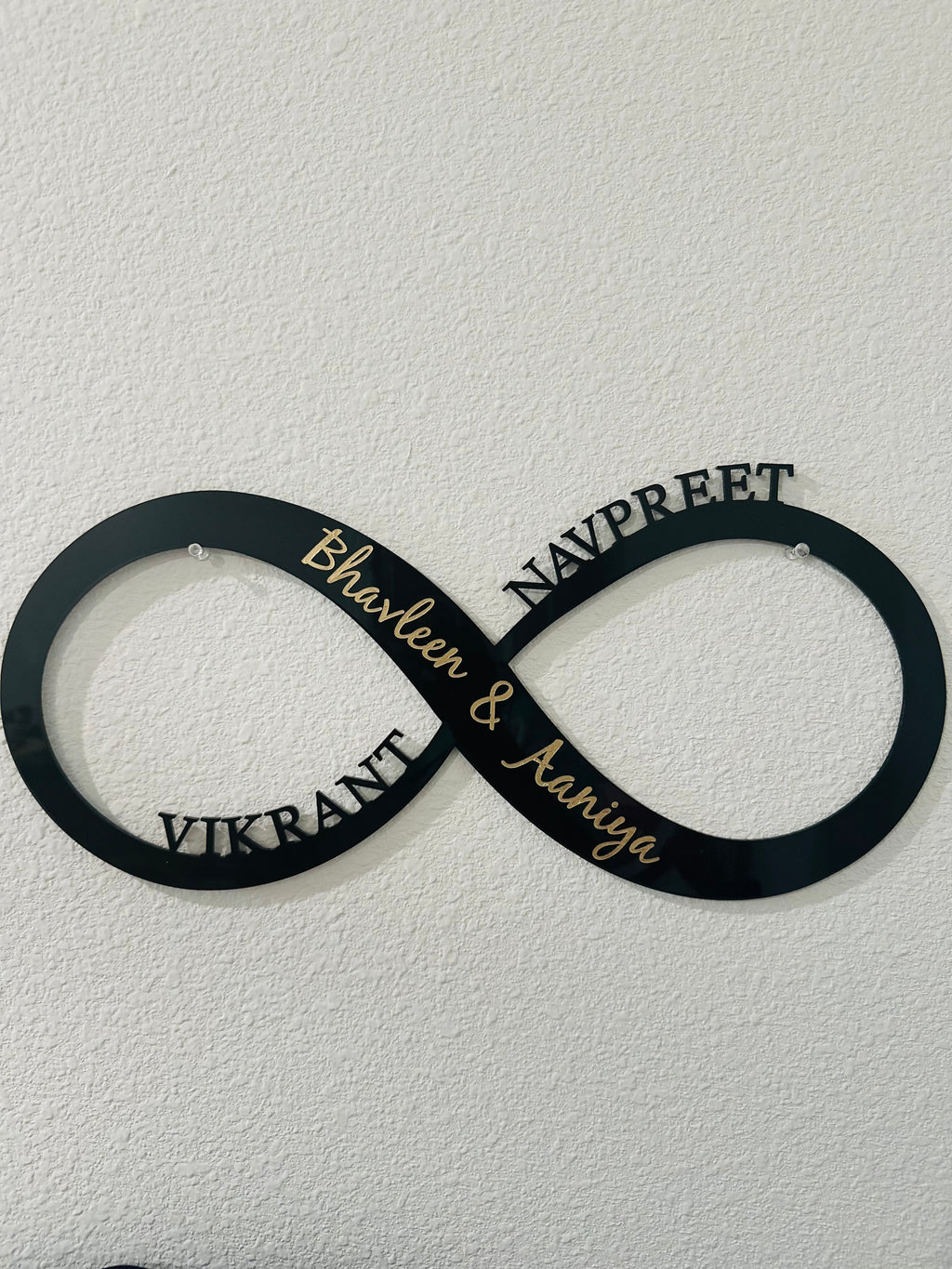 Custom Infinity Family Name Sign Acrylic/Wood