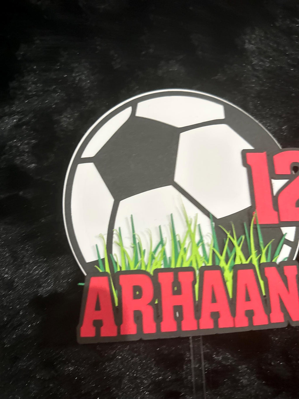 Custom soccerCake Topper, Birthday Cake Topper, soccer Cake Topper, Cake Topper, Personalized Cake Topper, Birthday, Birthday Party Supplies