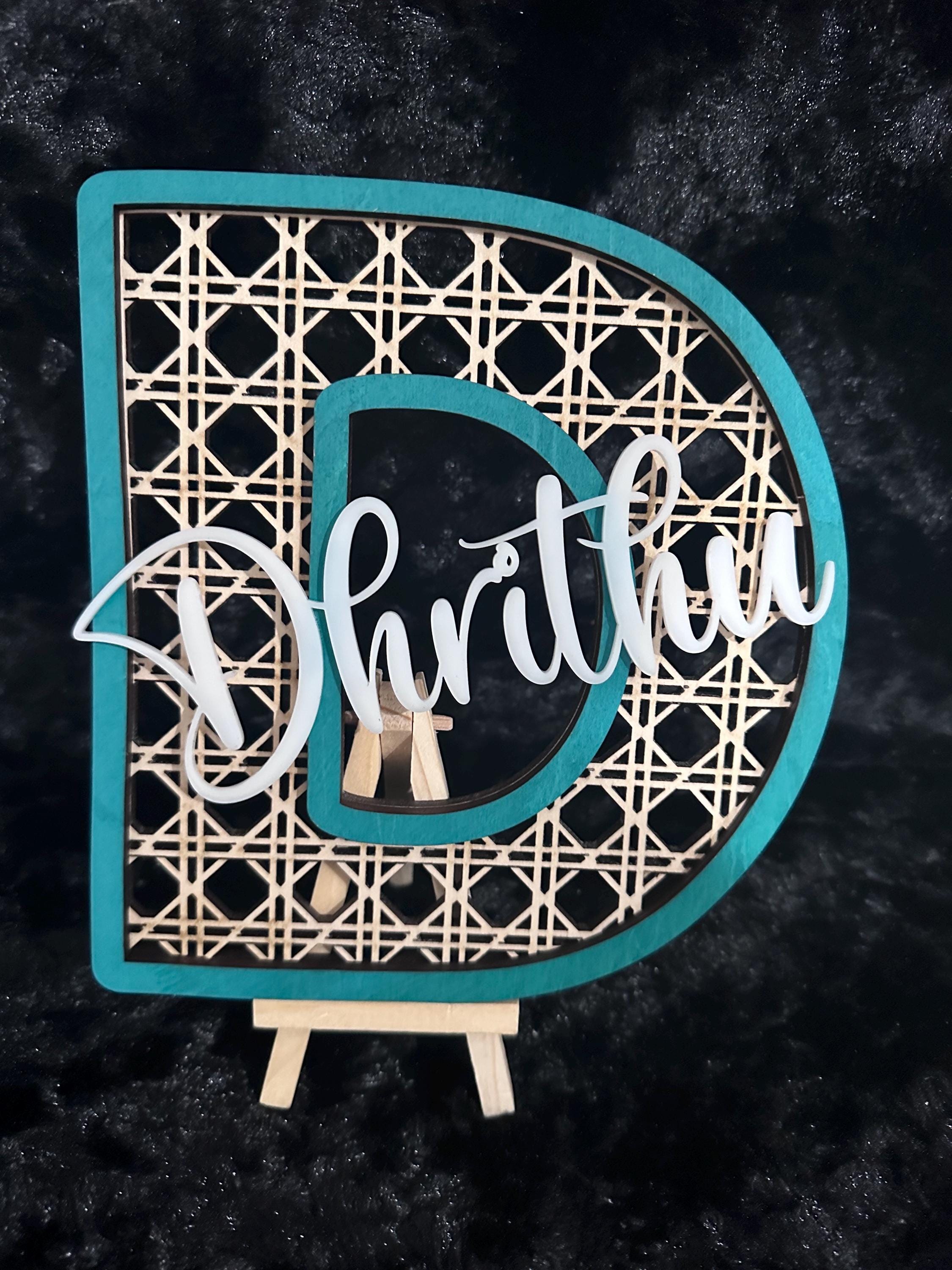 Wooden Name Sign, Rattan Name Alphabet, Rattan Monogram, Rattan Alphabets, Personalized Rattan Monogram Name, Door Sign, Room Decor, Nursery