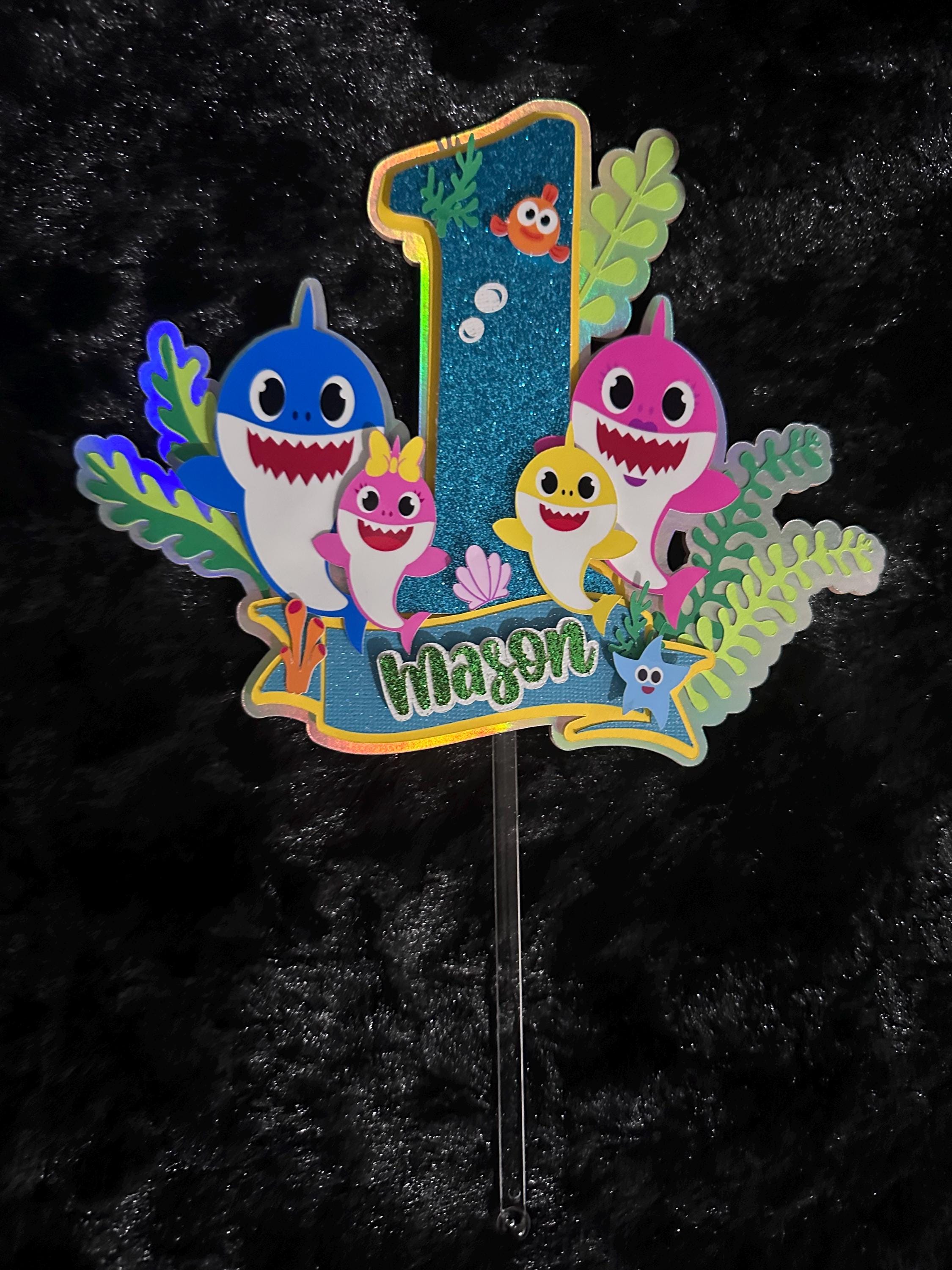 Custom Cake Topper, Birthday Cake Topper, Baby Shark Cake Topper, Cake Topper, Personalized Cake Topper, Birthday, Birthday Party Supplies