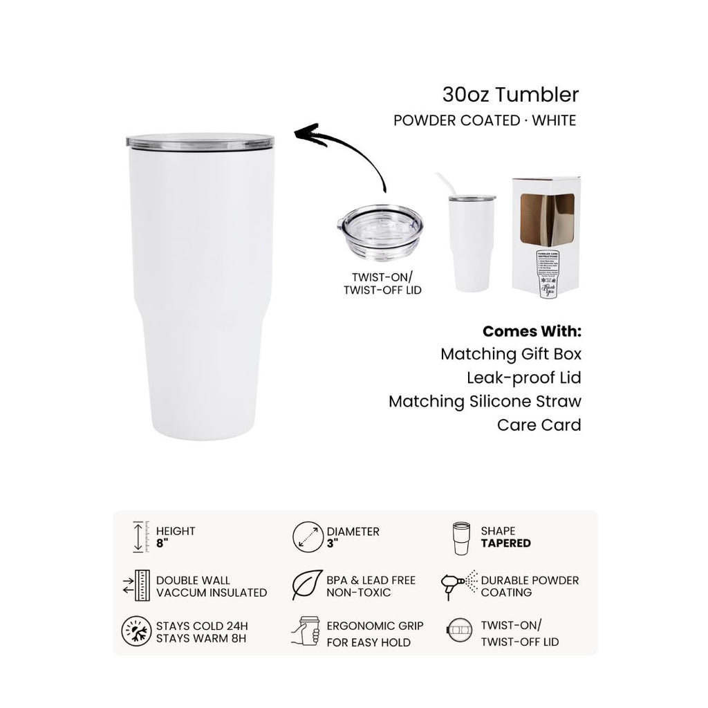 Custom 40oz & 30oz Tumbler – Personalized Logo or Name | Insulated Travel Mug with Straw