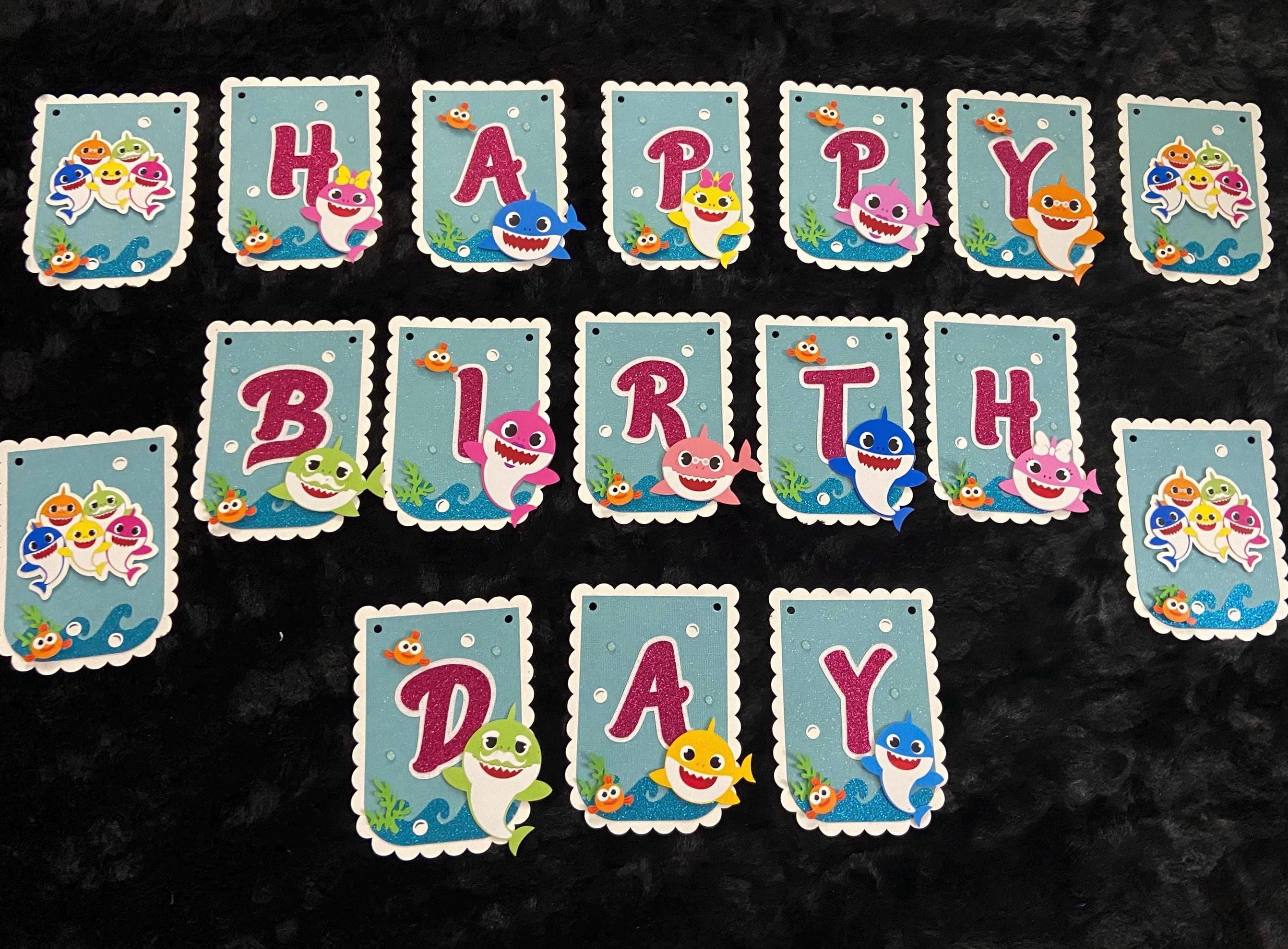 BabyShark Birthday Banner, Birthday Banner, Custom Birthday Banner, Happy Birthday Banner, Banner, Party Decorations, Party Supplies, Banner