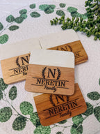 Engraved Custom Coasters, Personalised Coasters, Housewarming Gifts, Realtor Gifts, Drink Coasters,  Anniversary Gift, Wedding Gifts