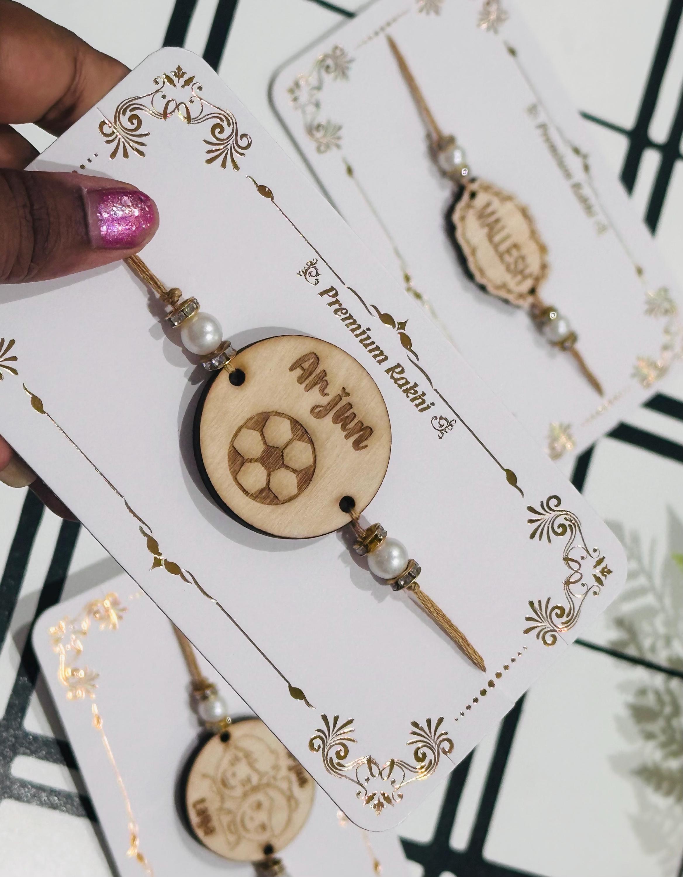 Wood Rakhi, Engraved Rakhis, Rakhi, Rakhi for Brother, Rakhis, Custom Rakhis, Personalized Rakhis, wooden Rakhi, Custom Name Rakhis, Rakhis