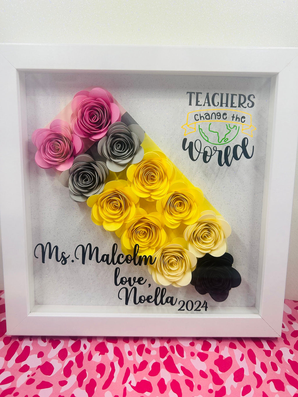 Teacher Shadow Box, Teacher Gifts, Teacher Appreciation Gifts, Pencil Shadow Box, Shadow Box, Teacher End of the year Gifts, Teacher, Gifts