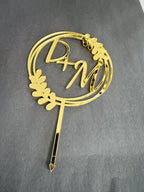 Acrylic Caketopper, Engagement Caketopper, Gold Caketopper, Wedding Caketopper, Acrylic topper, Acrylic Wedding Caketopper, Initial toppers