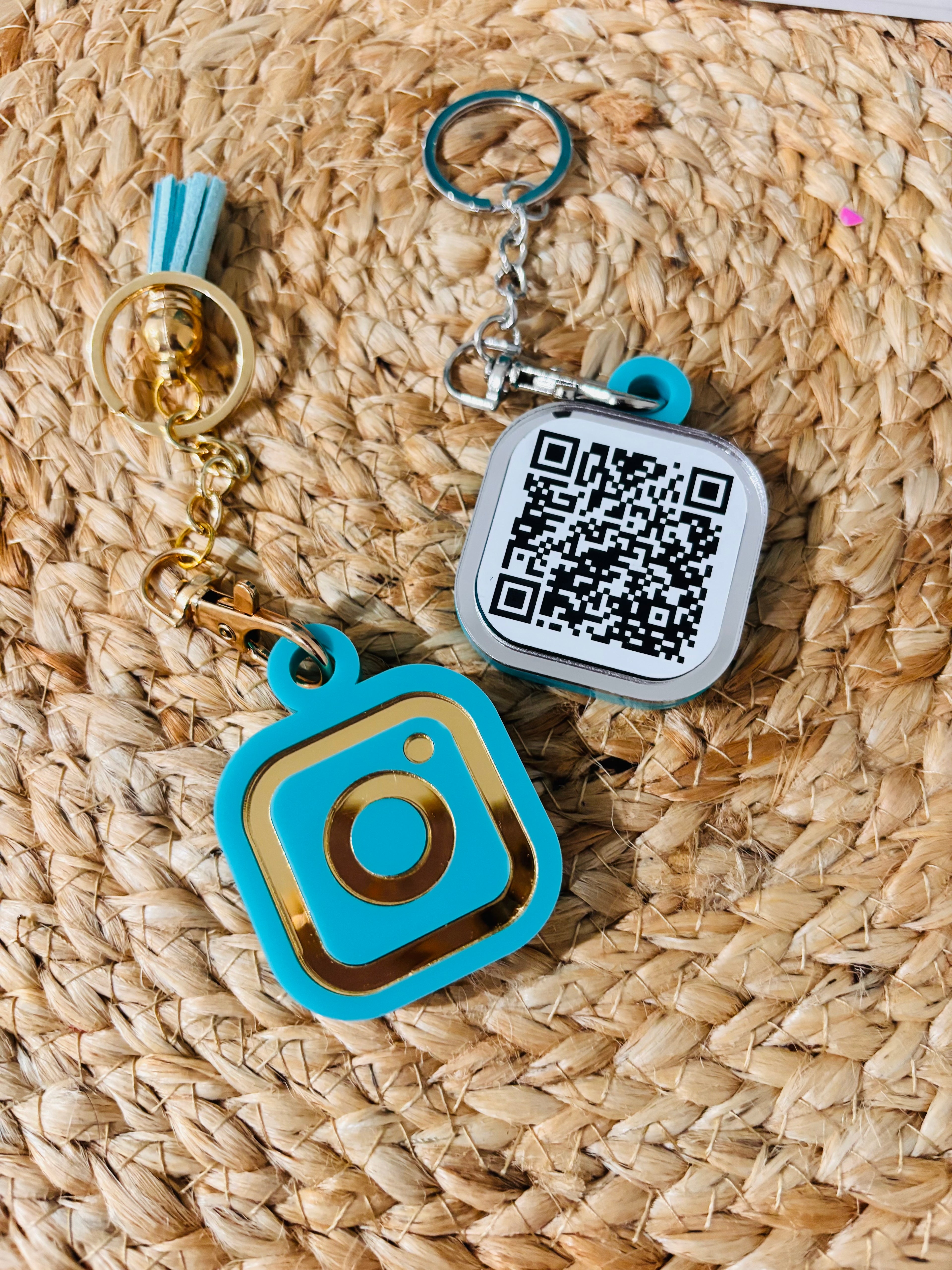 Custom QR Code Keychain with NFC | Personalized Acrylic Keyring for Small Business & Creators