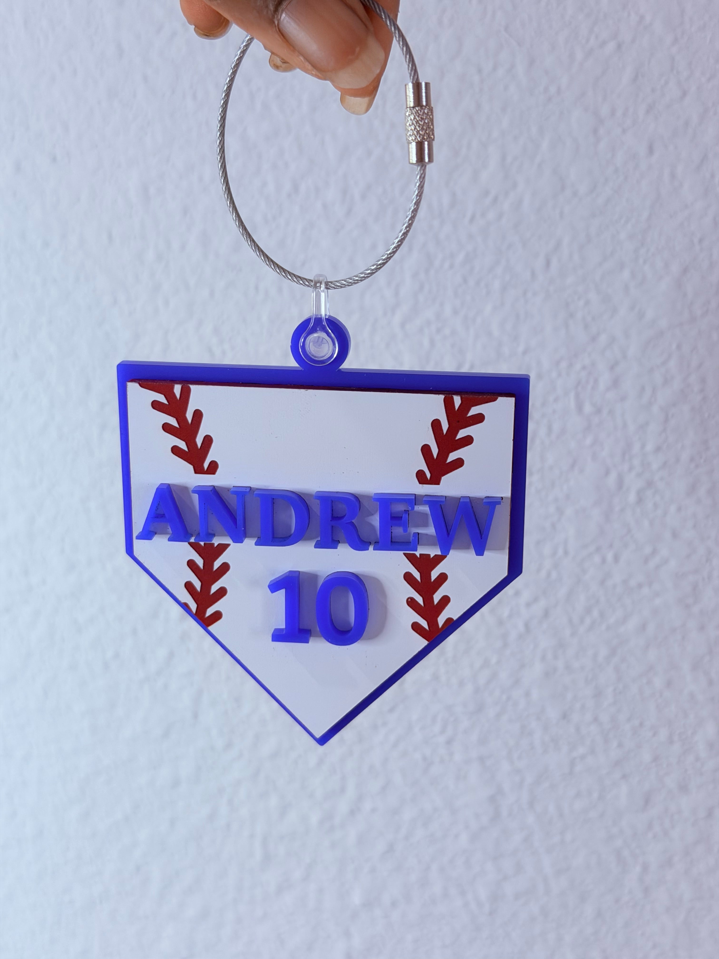 Personalized Baseball Bag Tag | Custom Player Name & Number Tag | Sports Team Luggage Tag