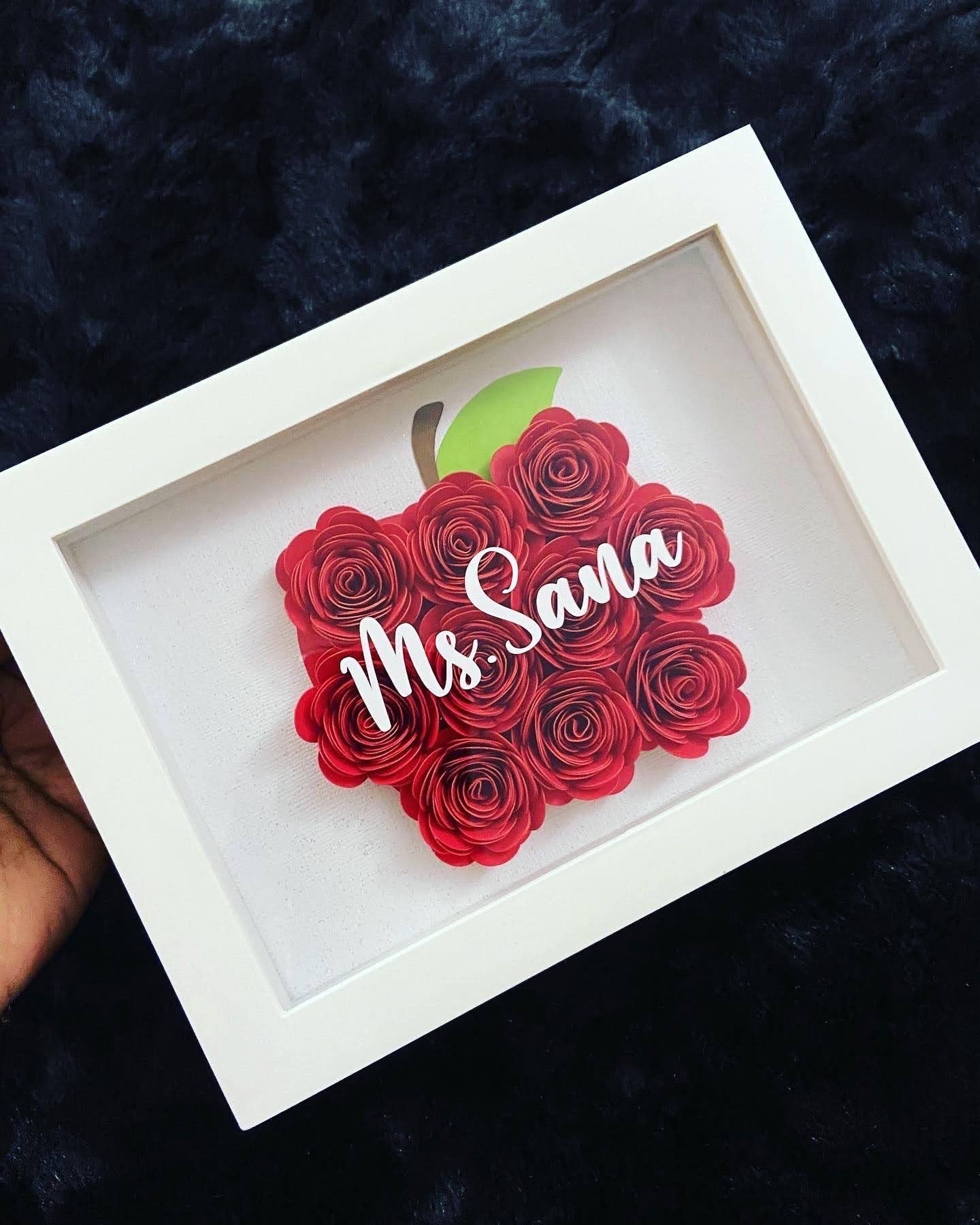 Teacher Shadow Box, Teacher Gifts, Teacher Appreciation Gifts, Apple Shadow Box, Shadow Box, Teacher End of the year Gifts, Teacher, Gifts