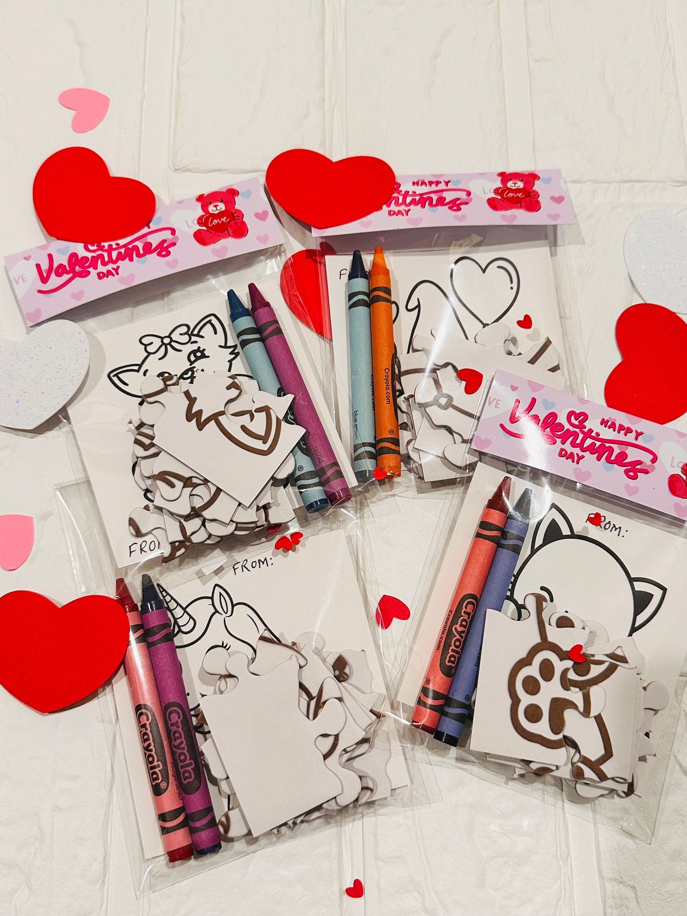 Kids Classroom Valentines,Coloring Puzzles  Valentines,Puzzle Cards,Valentine Puzzles,Classroom Exchange Cards,Puzzles,Return Gifts