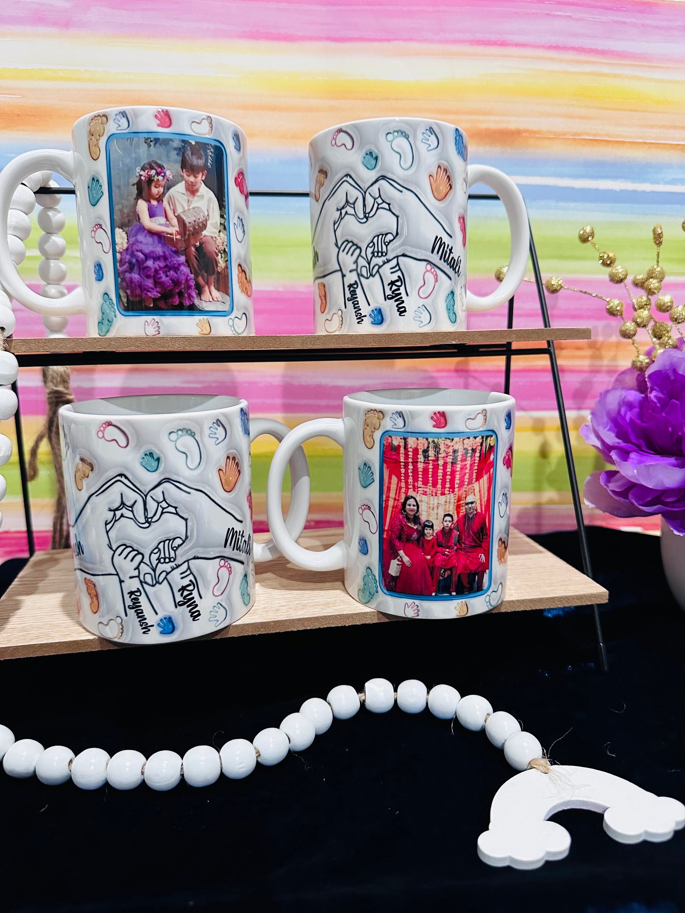 Family Mugs, Mugs, Photo Mugs, Custom Mugs, Personalized Photo Mugs, Gifts for Family, Family Matching Mugs, 3D inflated Family Mugs, Family