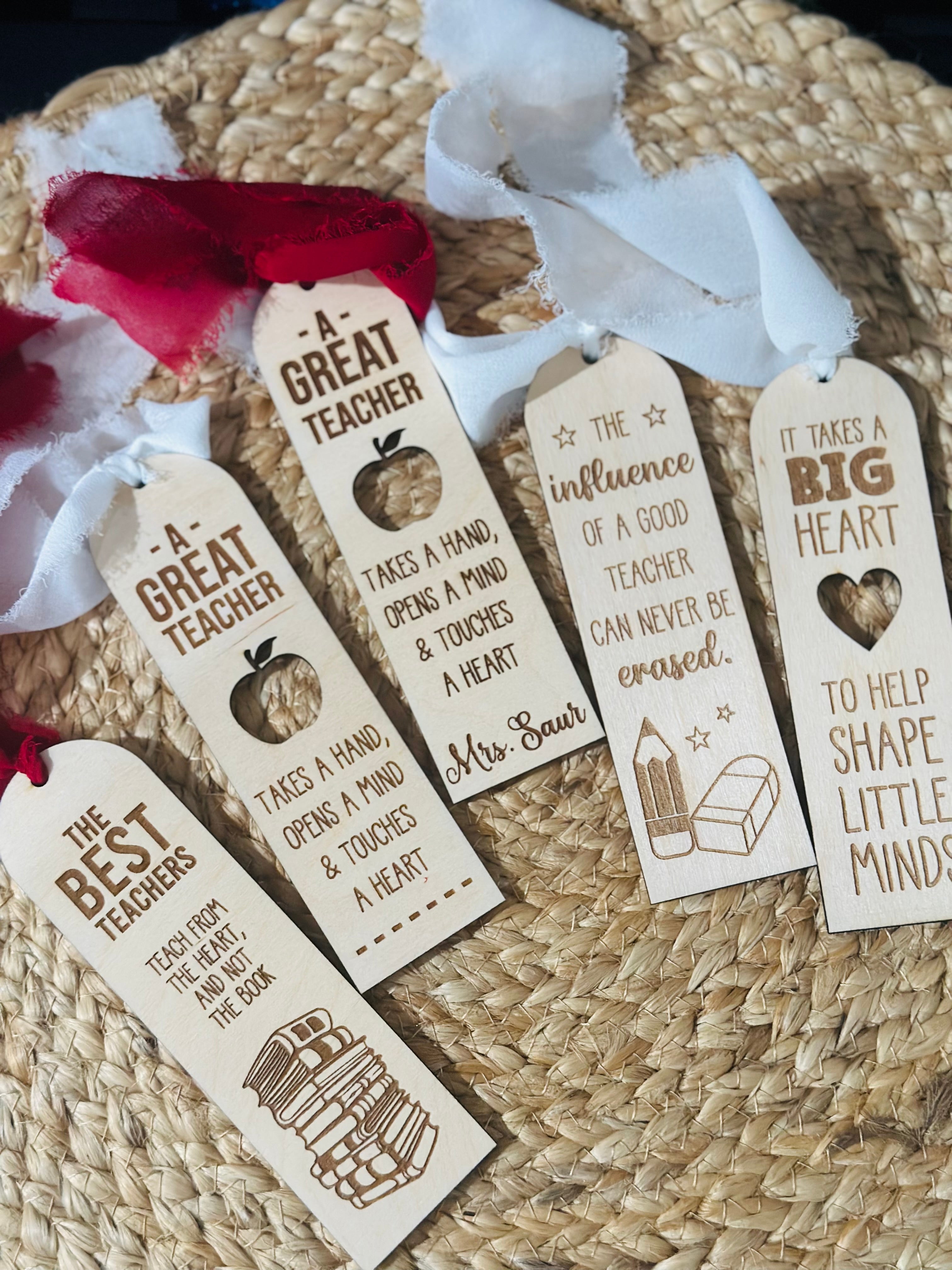 Personalized Wooden Teacher Bookmarks – Teacher Gift