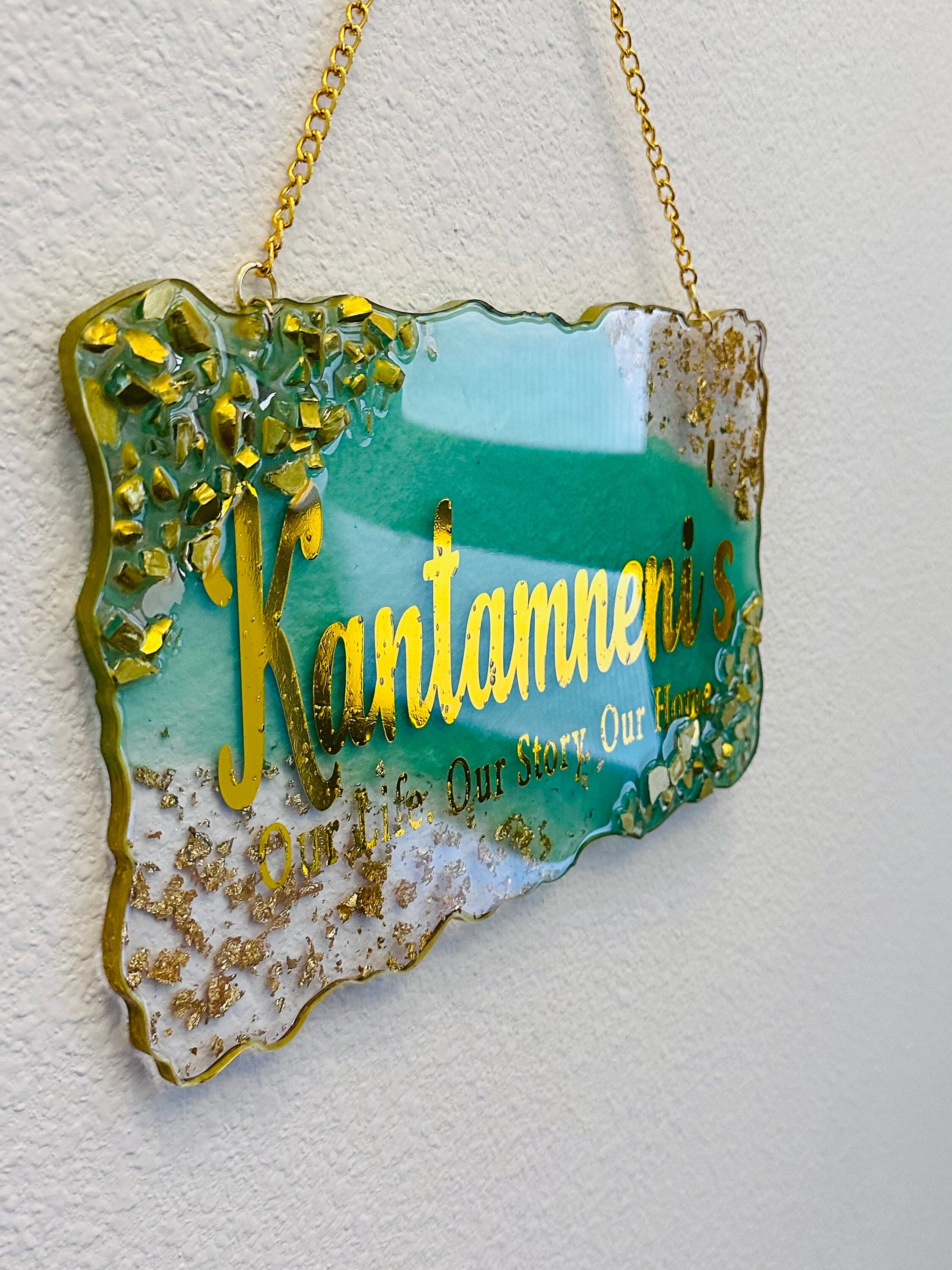 Resin Name Sign, Resin Door Sign, Resin Door Hanger, Resin Name Board, Resin Family Name Sign, Resin, Housewarming Gifts, Custom Door Sign