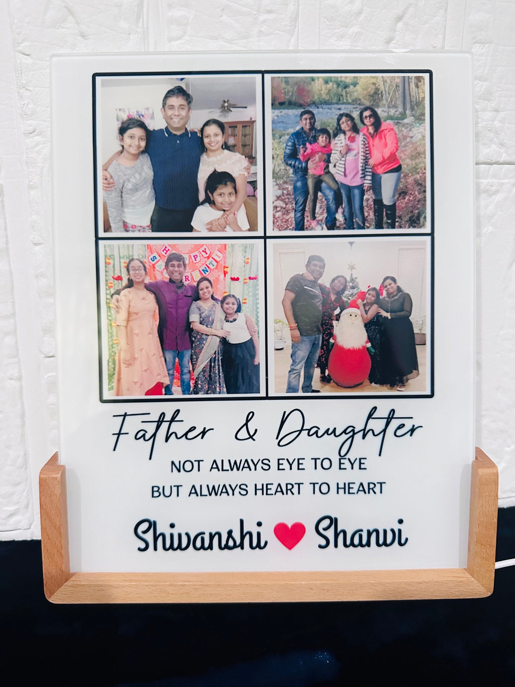 Father's Day Photo Frame with Light, Dad Gifts, Dad Photo frame, Light Frame, unique gifts, Unique Dad Gifts, Fathers day Gifts, Glass Frame