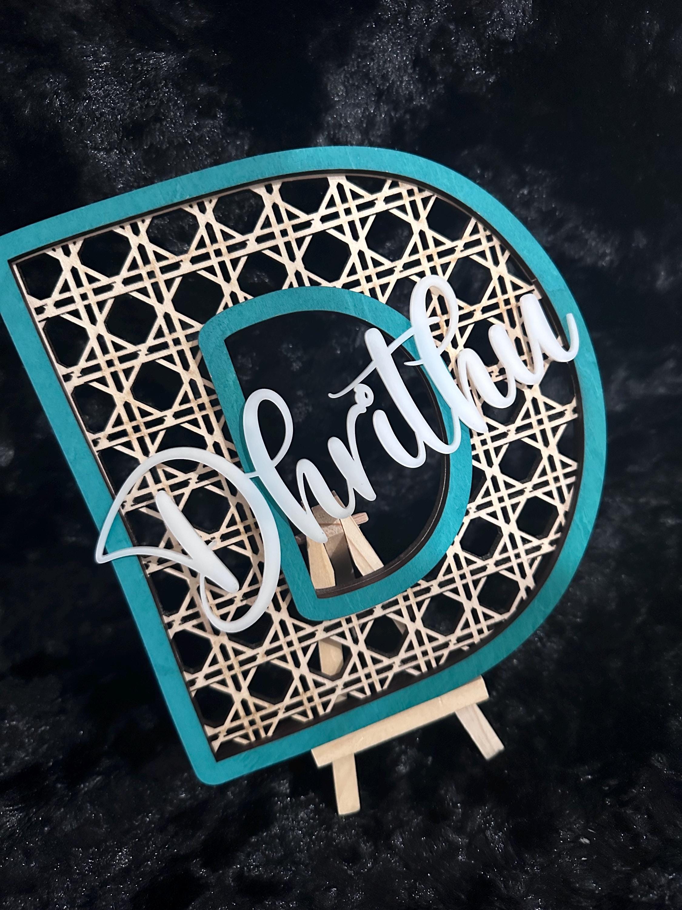 Wooden Name Sign, Rattan Name Alphabet, Rattan Monogram, Rattan Alphabets, Personalized Rattan Monogram Name, Door Sign, Room Decor, Nursery