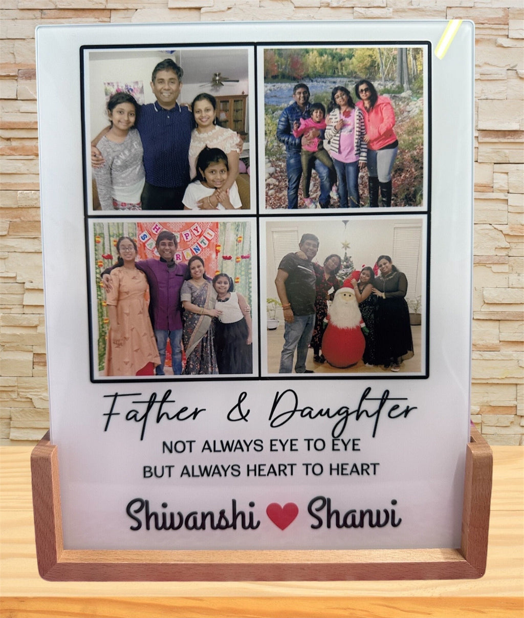 Father's Day Photo Frame with Light, Dad Gifts, Dad Photo frame, Light Frame, unique gifts, Unique Dad Gifts, Fathers day Gifts, Glass Frame