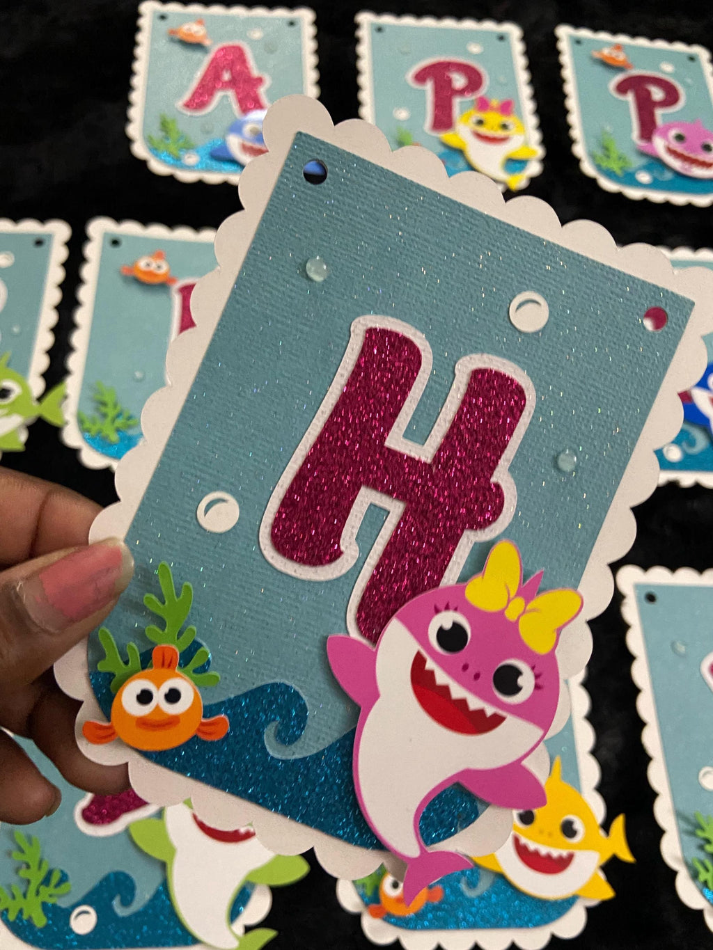 BabyShark Birthday Banner, Birthday Banner, Custom Birthday Banner, Happy Birthday Banner, Banner, Party Decorations, Party Supplies, Banner