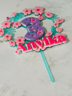 Acrylic Caketopper, Spring theme Caketopper, Floral Caketopper, Birthday Caketopper, Flowers Caketopper, Acrylic Birthday Caketopper, Party