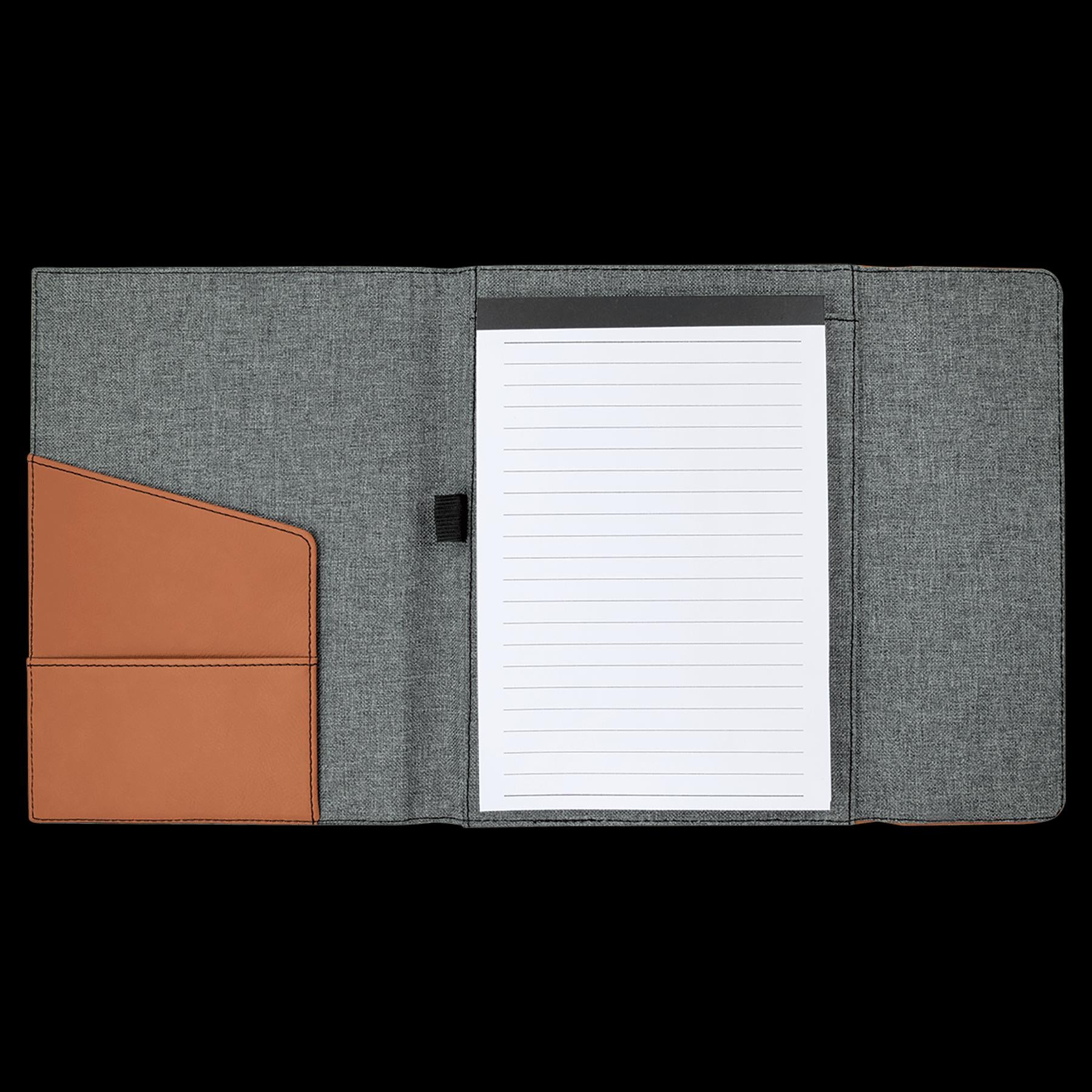 Laserable Leatherette Portfolio with Notepad, Personalized Teacher Portfolio, Custom Leather Notepad Holder, Teacher Appreciation Gifts