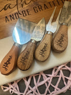 Custom Charcuterie Board & Cheese Knife Set | Marble & Acacia | Personalized Gift | Monogram | Wedding | Housewarming | Zip Code Engraving