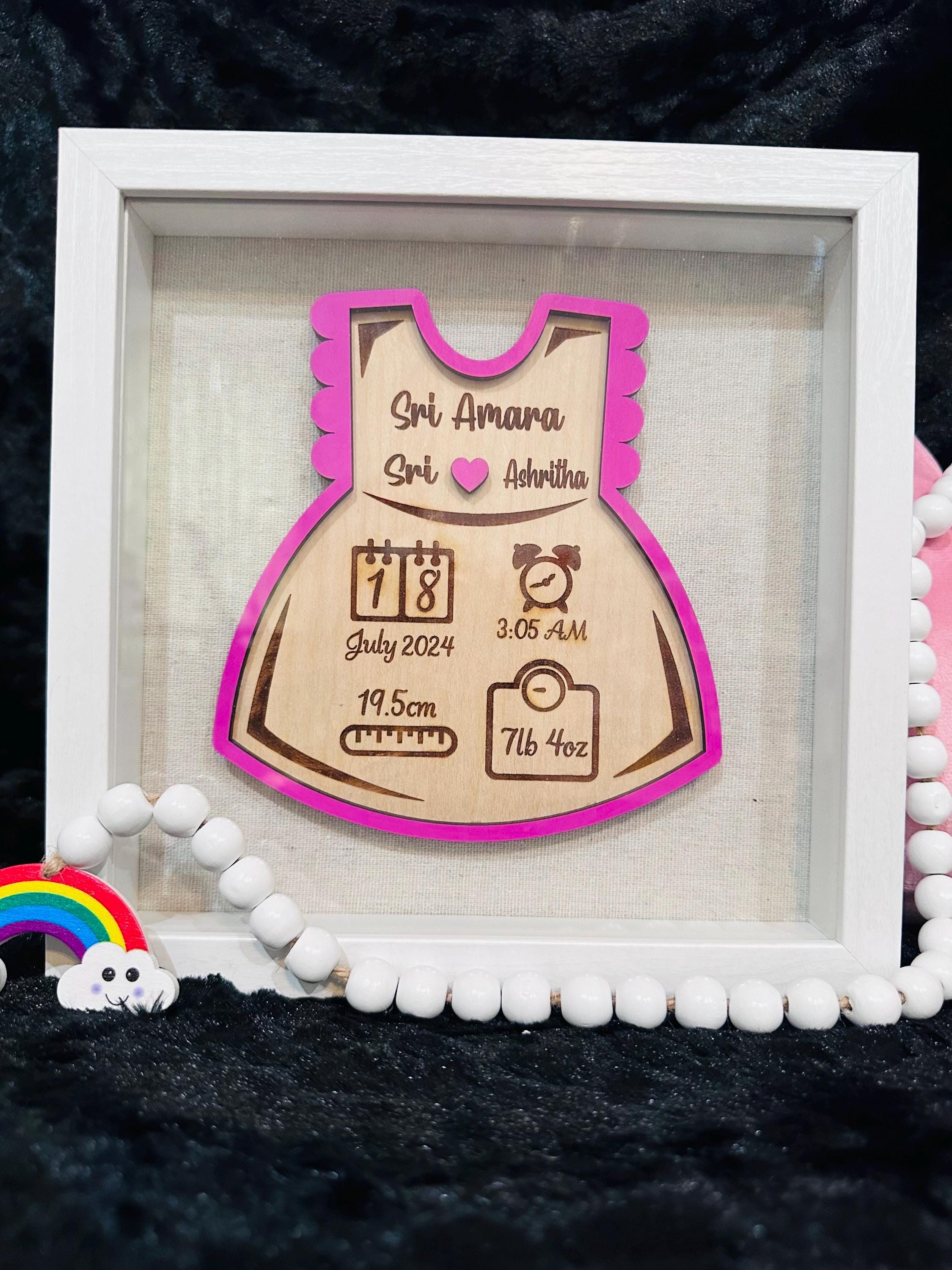 Baby Announcement Frame, Baby Announcement Sign, Baby Birth Sign, Baby Birth Stat shadow Box, Baby Name Sign, Baby Namesake Shadow Box, Gift