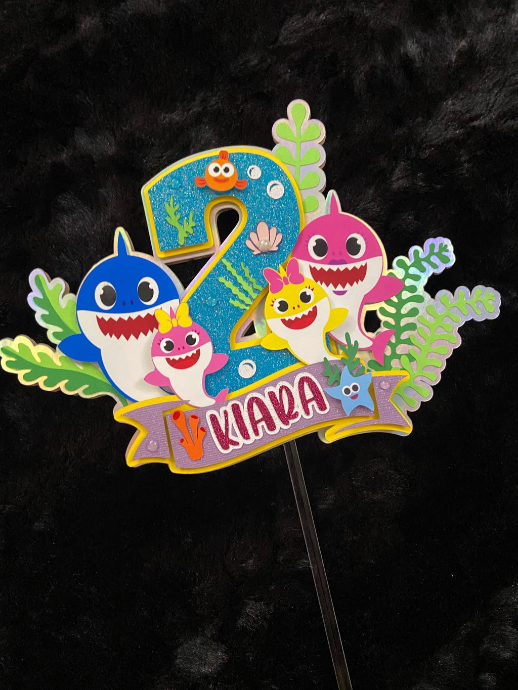 Custom Cake Topper, Birthday Cake Topper, Baby Shark Cake Topper, Cake Topper, Personalized Cake Topper, Birthday, Birthday Party Supplies