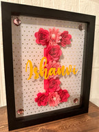 Personalised Initial Shadow Box, Custom Shadow Box, Paper flower Shadow Box, ShadowBox, Return Gifts, Initial Shadow Box, Birthday Gifts
