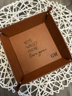 Custom Leather Valet Tray – Engraved with Logo or Initials | Perfect Corporate Gift