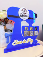Custom Acrylic Stand Mixer QR Sign for Business – Payments, Socials & More