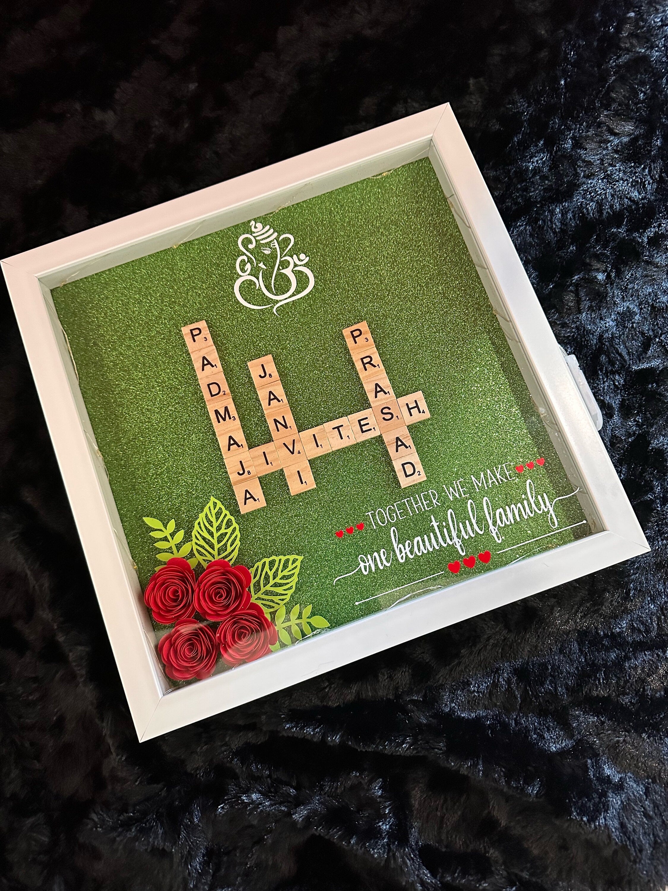 Scrabble Shadow Box, Housewarming Shadow Box, Housewarming Gifts, Shadow Box, Scarbble Family Shadow Box,Housewarming Gift