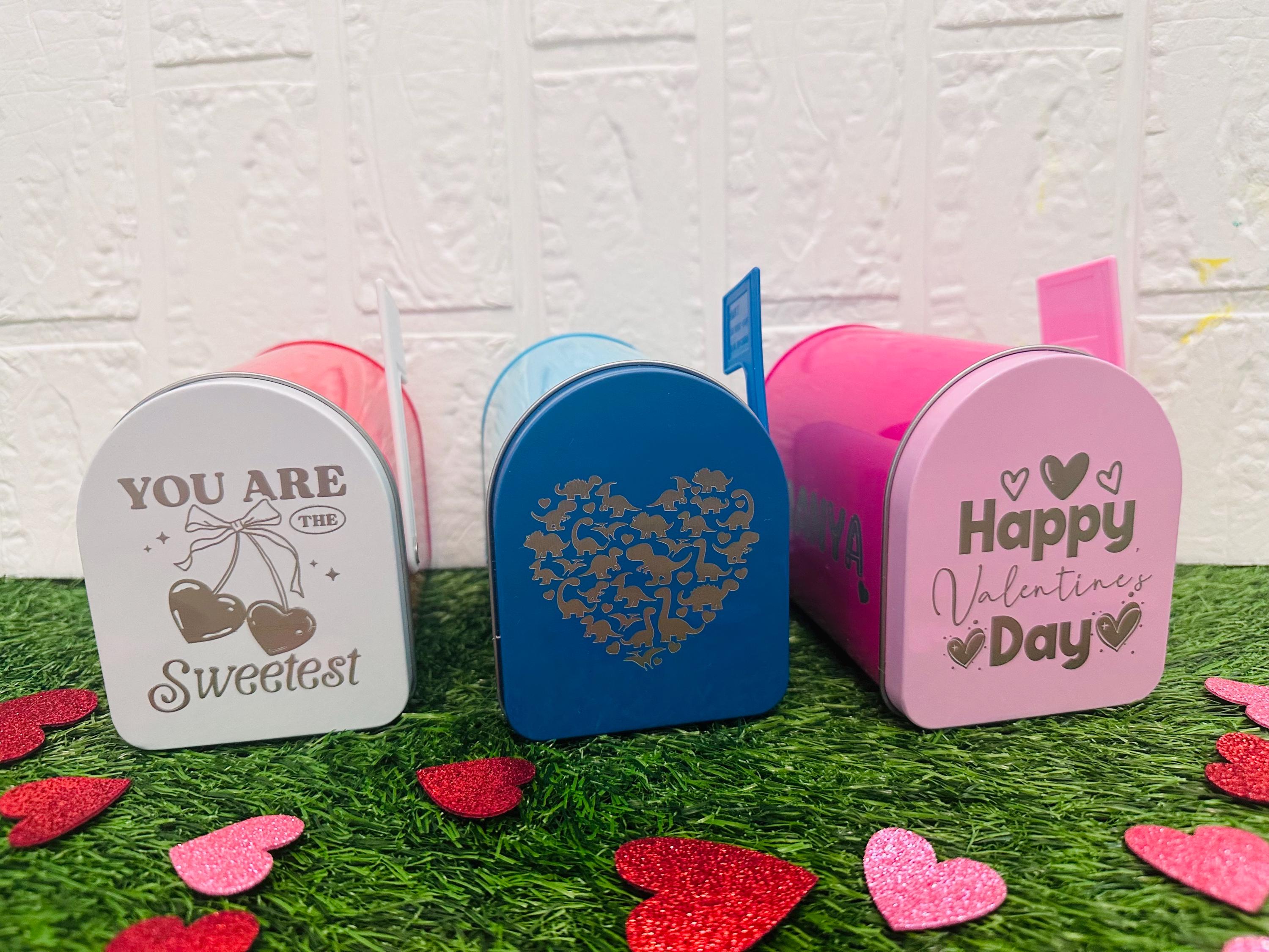 Valentine’s Day Mailbox Gift for Kids, Teachers, Classroom Exchange, Candy Holder, Love Notes, Custom Name Valentine Box, Custom Engraved