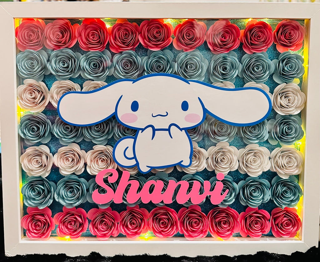 Shadow Box -  Custom Cinnamoroll Themed with String Lights