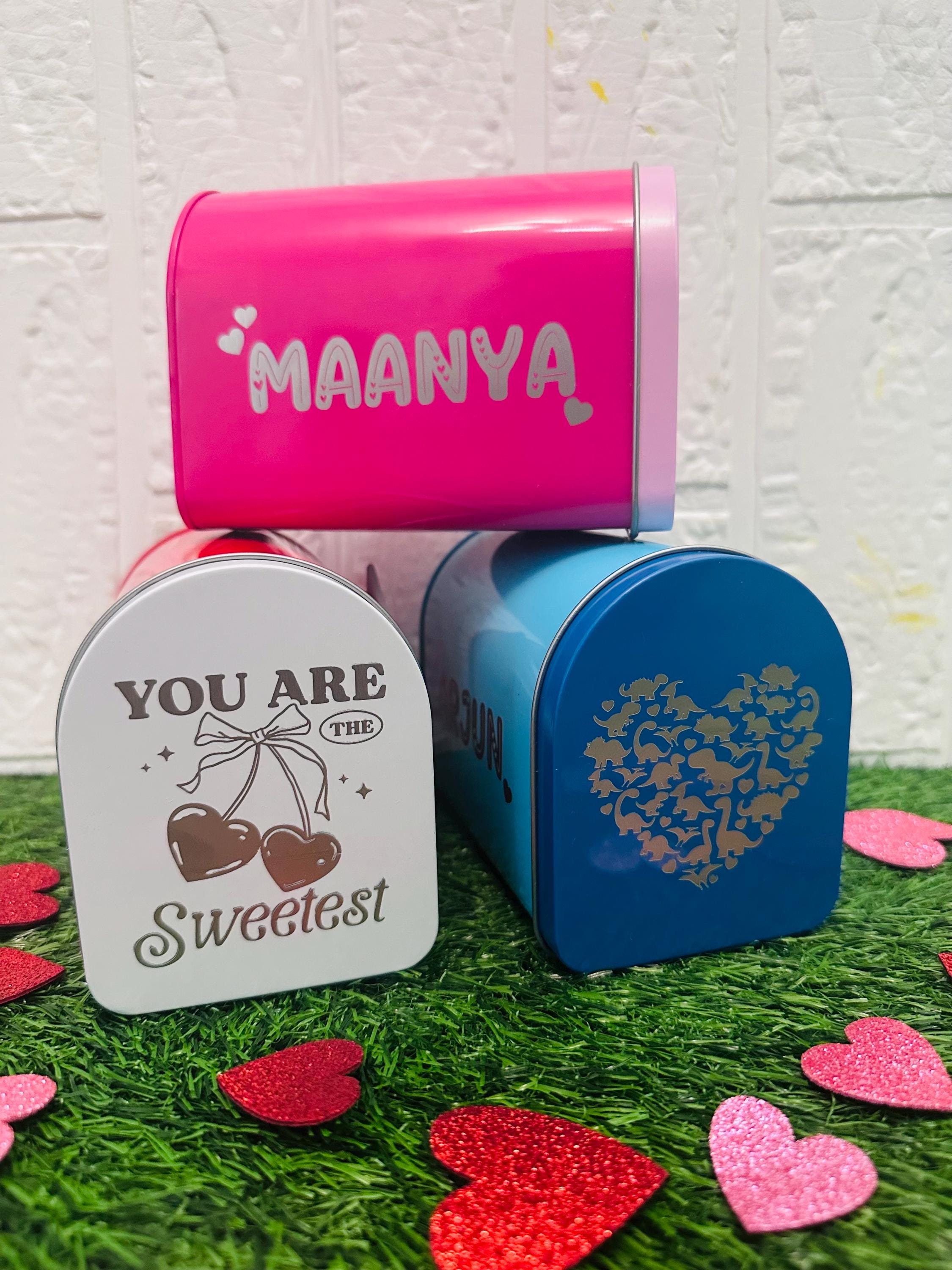 Valentine’s Day Mailbox Gift for Kids, Teachers, Classroom Exchange, Candy Holder, Love Notes, Custom Name Valentine Box, Custom Engraved