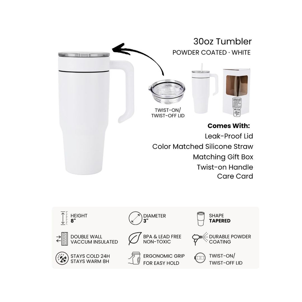 Custom 40oz & 30oz Tumbler – Personalized Logo or Name | Insulated Travel Mug with Straw